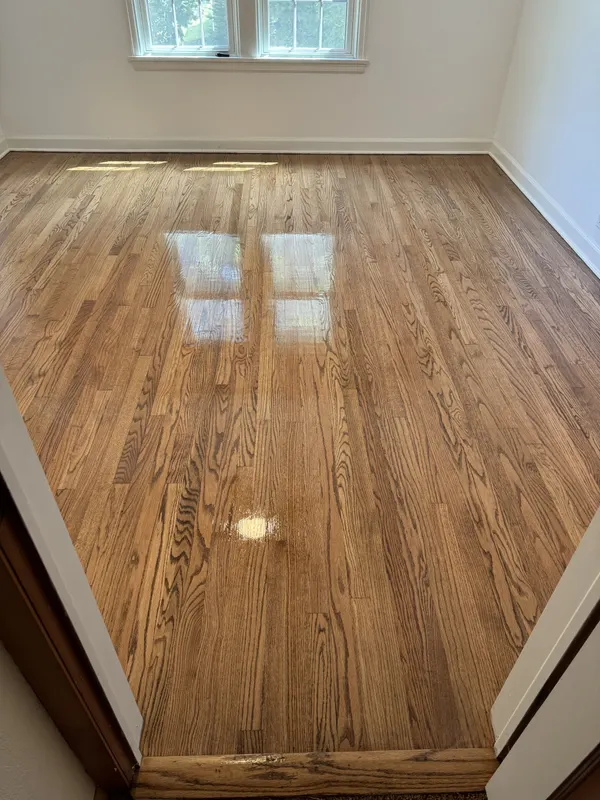 Refinished hardwood floor in an empty bedroom, Milwaukee, WI
