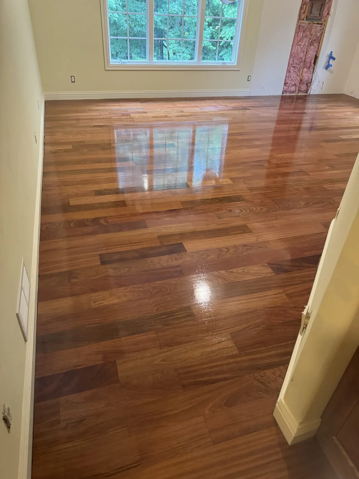 Finished Brazilian cherry floor in a Brookfield home